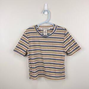 Cotton Emporium Kids' Meet & Greet Stripe Rib T-Shirt Blue Multi Stripe S 7-8